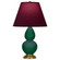 Small Double Gourd One Light Accent Lamp in Jungle Glazed Ceramic w/Antique Natural Brass (165|JU10P)