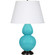 Double Gourd One Light Table Lamp in Egg Blue Glazed Ceramic w/Deep Patina Bronze (165|EB21X)