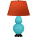 Double Gourd One Light Table Lamp in Egg Blue Glazed Ceramic w/Deep Patina Bronze (165|EB21T)