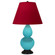 Small Double Gourd One Light Accent Lamp in Egg Blue Glazed Ceramic w/Deep Patina Bronze (165|EB11R)