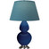 Double Gourd One Light Table Lamp in Cobalt Glazed Ceramic w/Antique Silver (165|CT22B)