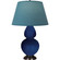 Double Gourd One Light Table Lamp in Cobalt Glazed Ceramic w/Deep Patina Bronze (165|CT21B)