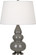 Small Triple Gourd One Light Accent Lamp in Ash Glazed Ceramic w/Antique Silvered (165|CR32X)