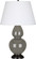 Double Gourd One Light Table Lamp in Ash Glazed Ceramic w/Deep Patina Bronze (165|CR21X)