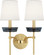 Cristallo Two Light Wall Sconce in Modern Brass w/ Smoke Crystal (165|609)