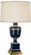 Annika One Light Accent Lamp in Midnight Blue Lacquered Paint, Natural Brass w/Ivory Crackle (165|2504X)