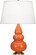 Small Triple Gourd One Light Accent Lamp in Pumpkin Glazed Ceramic w/Antique Natural Brassed (165|242X)