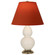 Small Double Gourd One Light Accent Lamp in Bone Glazed Ceramic w/Antique Natural Brass (165|1774T)