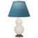 Small Double Gourd One Light Accent Lamp in Bone Glazed Ceramic w/Antique Natural Brass (165|1774B)