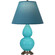 Small Double Gourd One Light Accent Lamp in Egg Blue Glazed Ceramic w/Antique Silver (165|1761B)
