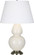 Double Gourd One Light Table Lamp in Bone Glazed Ceramic w/Antique Silvered (165|1756X)