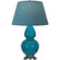 Double Gourd One Light Table Lamp in Peacock Glazed Ceramic w/Antique Silver (165|1753B)