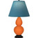 Small Double Gourd One Light Accent Lamp in Pumpkin Glazed Ceramic w/Deep Patina Bronze (165|1655B)