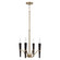 Enzo Four Light Chandelier in Aged Brass and Black (65|453841AB)