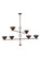 Vishal Six Light Chandelier in Black Patina Gold (67|F2339-BPG)
