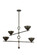 Vishal Four Light Chandelier in Black Patina Gold (67|F2338-BPG)