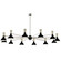 Clare 12 Light Chandelier in Polished Nickel w/Obsidian, Bone Painted (165|OS13BN)