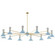 Clare 12 Light Chandelier in Modern Brass w/Baby Blue, Lily Painted (165|BB12LY)