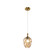 Eesha One Light Pendant in Aged Gold Brass + Amber Glass (423|C30903AGAM)