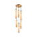Bambu Six Light Chandelier in Aged Gold Brass + Amber Glass (423|C30606AGAM)
