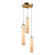 Bambu Three Light Pendant in Aged Gold Brass + Amber Glass (423|C30603AGAM)