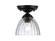 Audra One Light Semi-Flush Mount in Matte Black (62|6952-SF7 BLK-CLR)