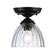 Audra One Light Semi-Flush Mount in Matte Black (62|6952-SF7 BLK-CLR)