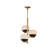 Lucerne Three Light Chandelier in Black / Natural Aged Brass (16|24643MRBKNAB)