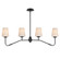 Durham Four Light Linear Chandelier in Black (16|12697WTBK)
