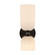Nelly Two Light Vanity in Matte Black/Glossy Ribbed Opal Glass (452|WV442612MBGR)