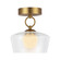 Leota LED Semi Flush Mount in Brushed Gold/Clear Glass (452|SF443308BGCL-UNV)