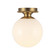Otis One Light Semi-Flush Mount in Brushed Gold/Glossy Opal Glass (452|SF430108BGGO)