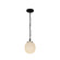 Cherise One Light Pendant in Matte Black/Glossy Ribbed Opal Glass (452|PD579107MBGR)