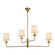 Bridgette Four Light Chandelier in Brushed Gold/White Linen (452|CH497445BGWL)
