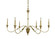 Hinsdale Six Light Chandelier in Brushed Brass (8|5932 BR)