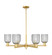 Arcadia Six Light Chandelier in Satin Gold (405|716-6CR-SG-G559-5SM)