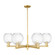 Arcadia Six Light Chandelier in Satin Gold (405|716-6CR-SG-G458-7CL)