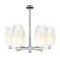 Arcadia Six Light Chandelier in Polished Nickel (405|716-6CR-PN-G484-7OP)