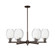 Arcadia Six Light Chandelier in Oil Rubbed Bronze (405|716-6CR-OB-G459-6CL)