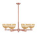 Arcadia Six Light Chandelier in Antique Copper (405|716-6CR-AC-NBD2-75-NAT)
