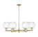 Arcadia Six Light Chandelier in Antique Brass (405|716-6CR-AB-G458-7CL)