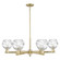 Arcadia Six Light Chandelier in Antique Brass (405|716-6CR-AB-G1213-6CL)