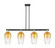 Arcadia Four Light Island Pendant in Black Antique Brass (405|716-4I-BAB-G484-7AM)