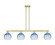 Arcadia Four Light Island Pendant in Antique Brass (405|716-4I-AB-G483-8SB)