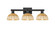 Arcadia Three Light Bath Vanity in Matte Black (405|716-3W-BK-NBD2-75-NAT)