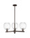 Arcadia Three Light Pendant in Oil Rubbed Bronze (405|716-3CR-OB-G458-7CL)