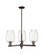 Arcadia Three Light Pendant in Oil Rubbed Bronze (405|716-3CR-OB-G457-6CL)