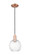 Arcadia One Light Mini Pendant in Antique Copper (405|716-1P-AC-G458-7CL)