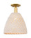 Arcadia One Light Semi-Flush Mount in Satin Gold (405|716-1C-SG-NBD-12-NAT)