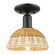 Arcadia One Light Semi-Flush Mount in Matte Black (405|716-1C-BK-NBD2-75-NAT)